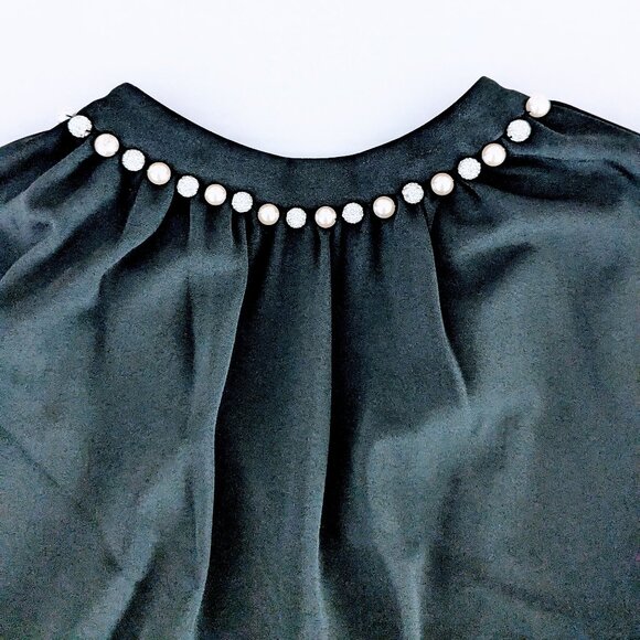 KATE SPADE Women's Elegant Cap Sleeve Rhinestone Pearl Dress Size 4 Black - Picture 4 of 7